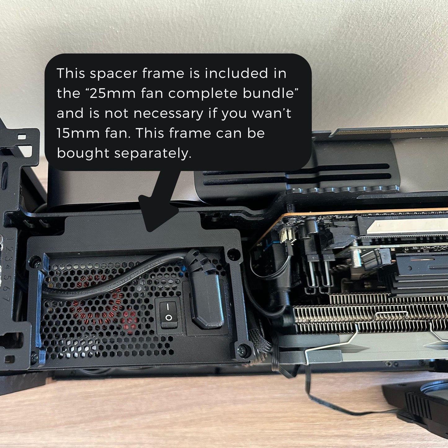 Fractal Terra - Top Fan Bracket for 15mm or 25mm fan - All notches 1-7 compatible - All fans compatible